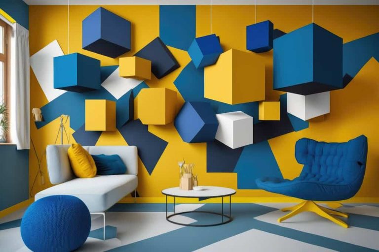 yellow-blue-wall-with-modern-art-collage-colorful-cubes-created-with-generative-ai